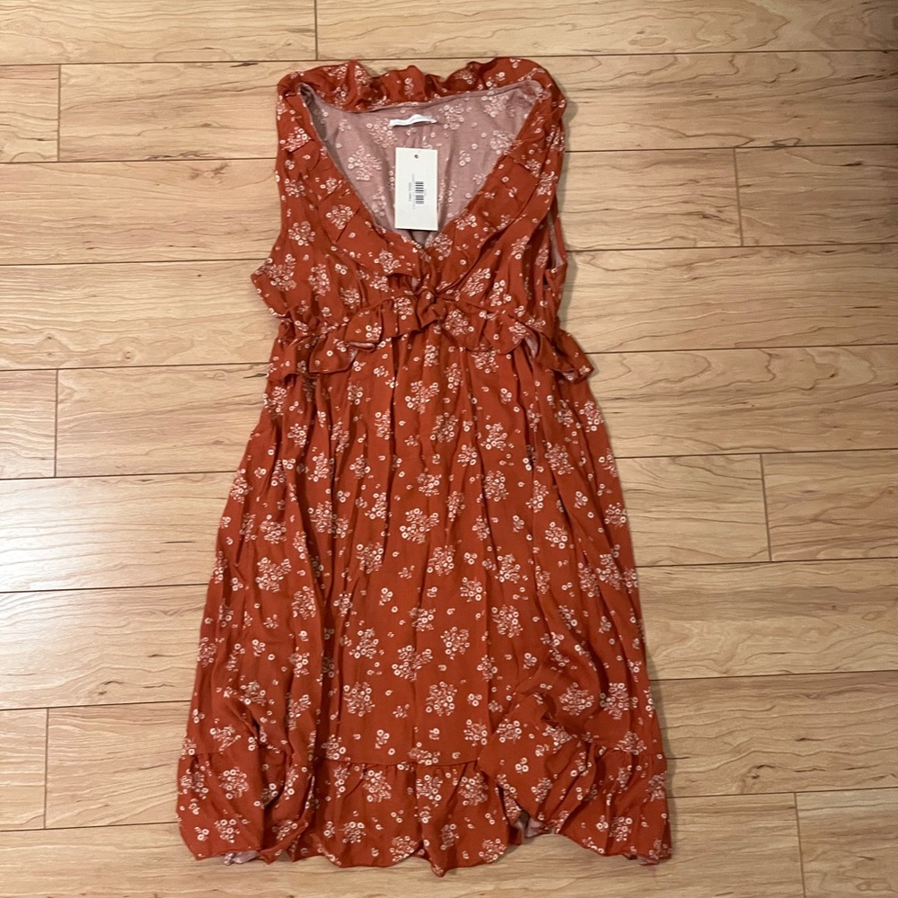 Les Femmes Rust Floral Dress